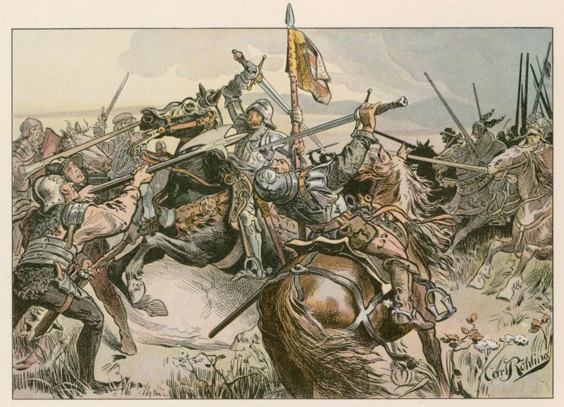 Albert Achilles i strid mot Nürnberg 1449. av Carl Rohling