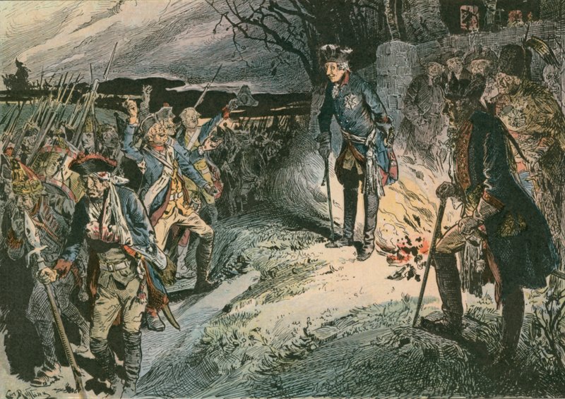 Fredrik den store (1712-1786) efter nederlag i slaget vid Hochkirch 1758 av Carl Rohling