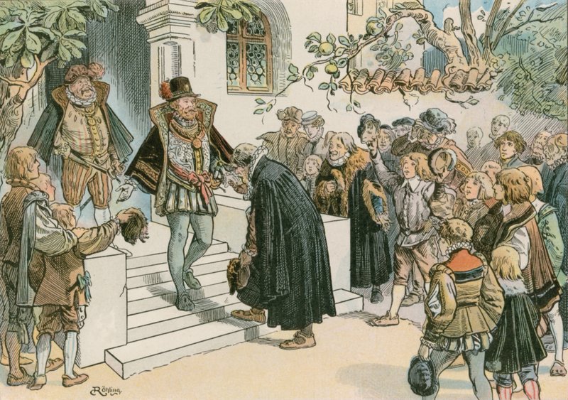 Joachim Friedrich öppnade Joachimsthalsches Gymnasium 1607 av Carl Rohling