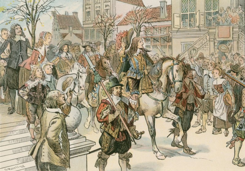 Den store kurfurstens (1620-1688) ankomst till Haag för hans äktenskap med Louise Henriette av Orange (1627-1667) 1646 av Carl Rohling