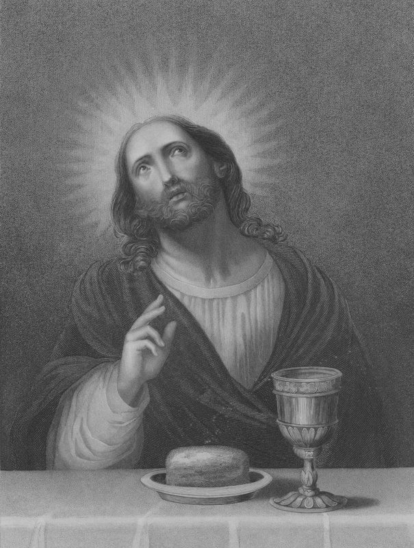 Återlösaren, Matteus 26, vers 27-30 (gravyr) av Carlo (after) Dolci