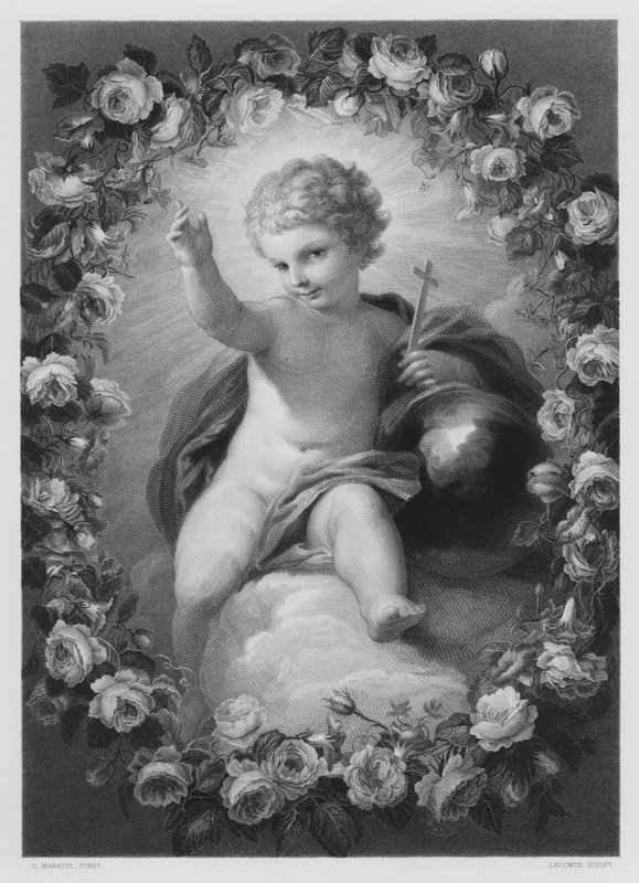 The Infant Christ, från bilden i Kungliga Samlingen (gravyr) av Carlo (after) Maratta or Maratti