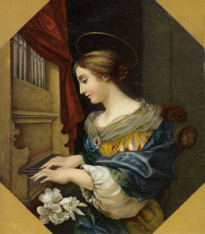 Sankta Cecilia spelar orgel av Carlo Dolci