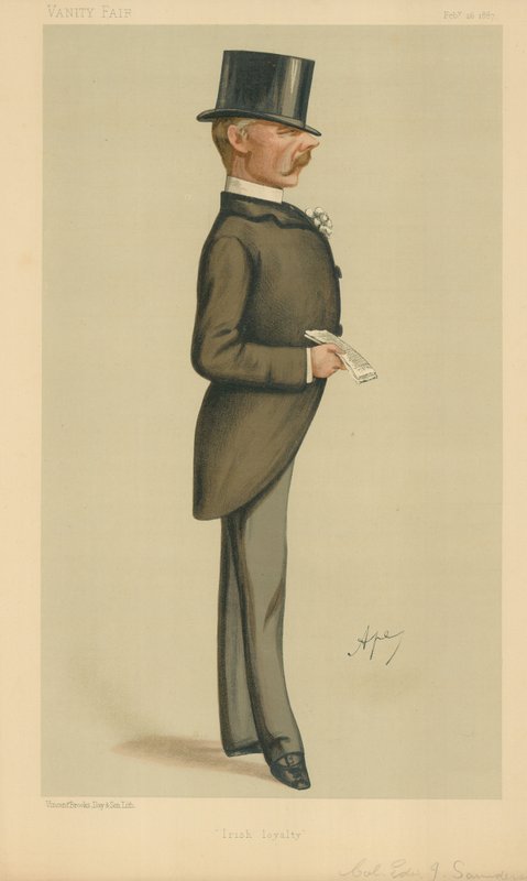 Överste Edward J Saunderson, irländsk lojalitet, 26 februari 1887, tecknad serie Vanity Fair av Carlo Pellegrini