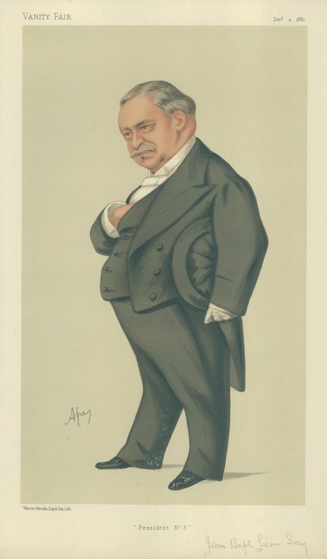 M Jean Baptists Leon Say, President nr 3, 4 december 1880, Vanity Fair-karikatyr. av Carlo Pellegrini