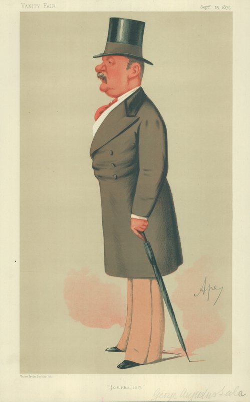 George Augustus Sala, journalistik, 25 september 1875, Vanity Fair-karikatyr av Carlo Pellegrini