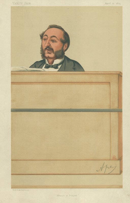 Mr Ira D Sankey, Praise and prayer, 10 april 1875, Vanity Fair-tecknad film av Carlo Pellegrini
