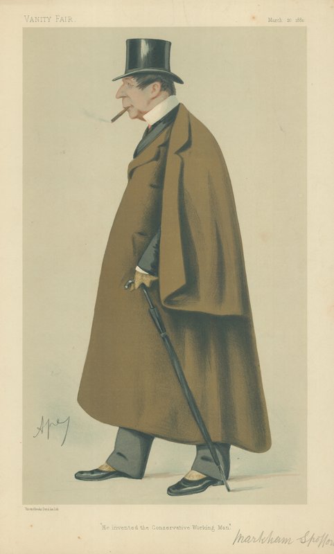 Mr Markham Spofforth, Han uppfann den konservativa arbetande mannen, 20 mars 1880, Vanity Fair-tecknad serie av Carlo Pellegrini