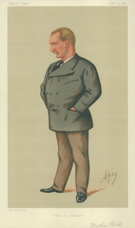 Mr Matthew Webb, Swam the Channel, 9 oktober 1875, Vanity Fair-tecknad serie av Carlo Pellegrini