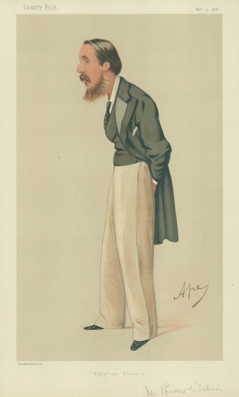 Mr Rivers Wilson, egyptiska finanser, 9 november 1878, Vanity Fair-karikatyr. av Carlo Pellegrini