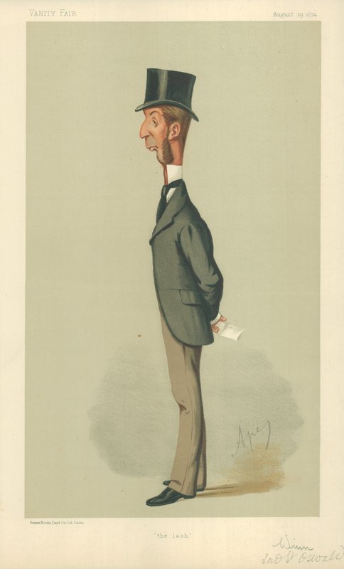 Mr Rowland Winn, The lash, 29 augusti 1874, Vanity Fair-tecknad serie av Carlo Pellegrini
