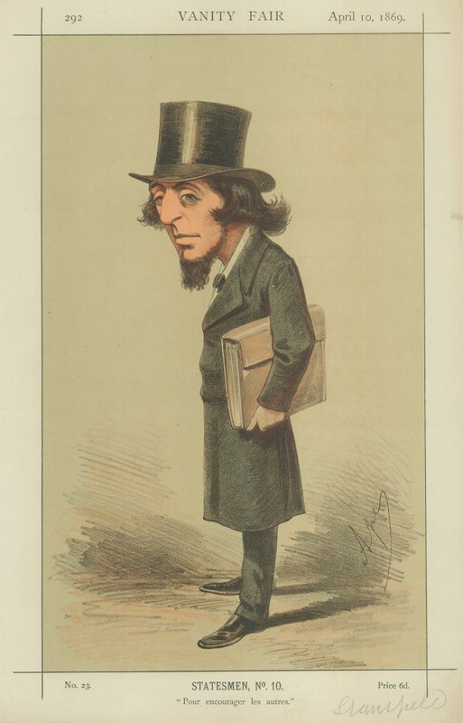 Rt Hon James Stansfeld, Att uppmuntra andra, 10 april 1869, Vanity Fair-tecknad film av Carlo Pellegrini