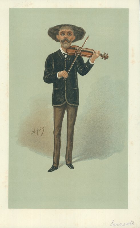 Senor Pablo Martin Meliton Sarasate, 25 maj 1889, tecknad serie Vanity Fair av Carlo Pellegrini