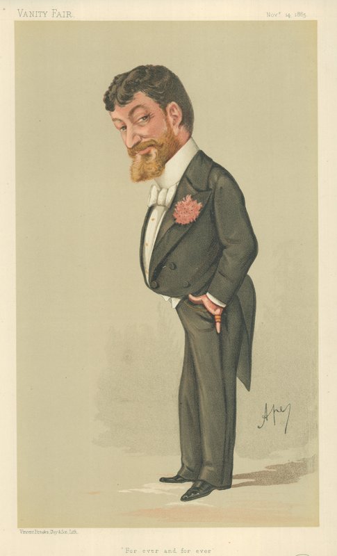 Signor Paolo Tosti, För evigt och för alltid, 14 november 1885, tecknad serie Vanity Fair av Carlo Pellegrini
