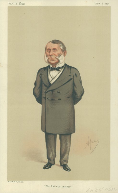 Sir Edward William Watkin, The Railway Interest, 6 november 1875, Vanity Fair-tecknad serie av Carlo Pellegrini