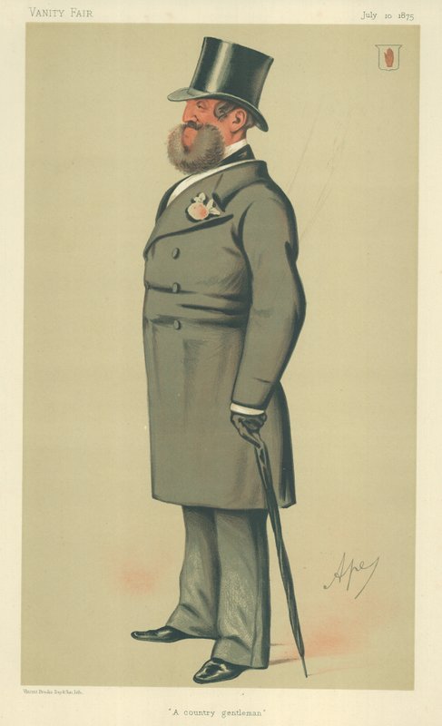 Sir Henry Josias Stracey, A country gentleman, 10 juli 1875, Vanity Fair tecknad film av Carlo Pellegrini