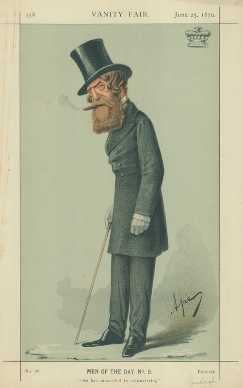 Viscount Ranelagh, Han har lyckats med frivilligarbetet, 25 juni 1870, Vanity Fair-karikatyr av Carlo Pellegrini