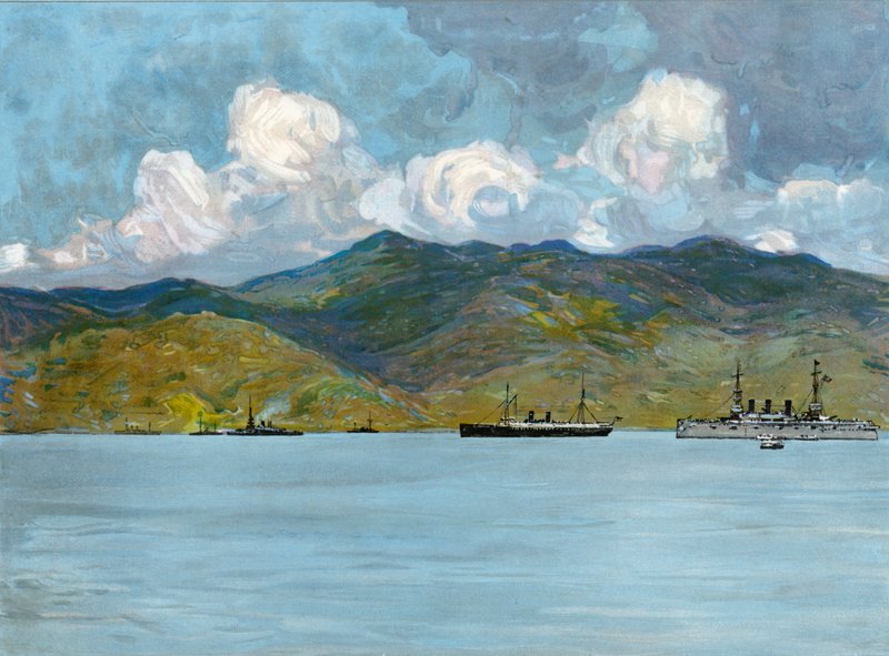 Våra krigsfartyg utanför kusten nära Santiago de Cuba, 3 juni 1898 av Carlton Theodore Chapman