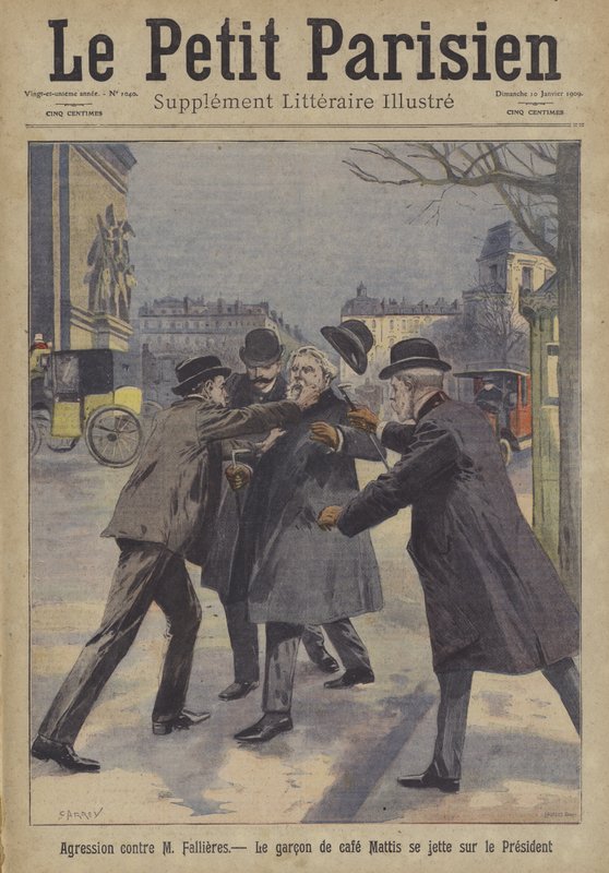 Attack mot Frankrikes president Armand Fallieres i Paris av Carrey