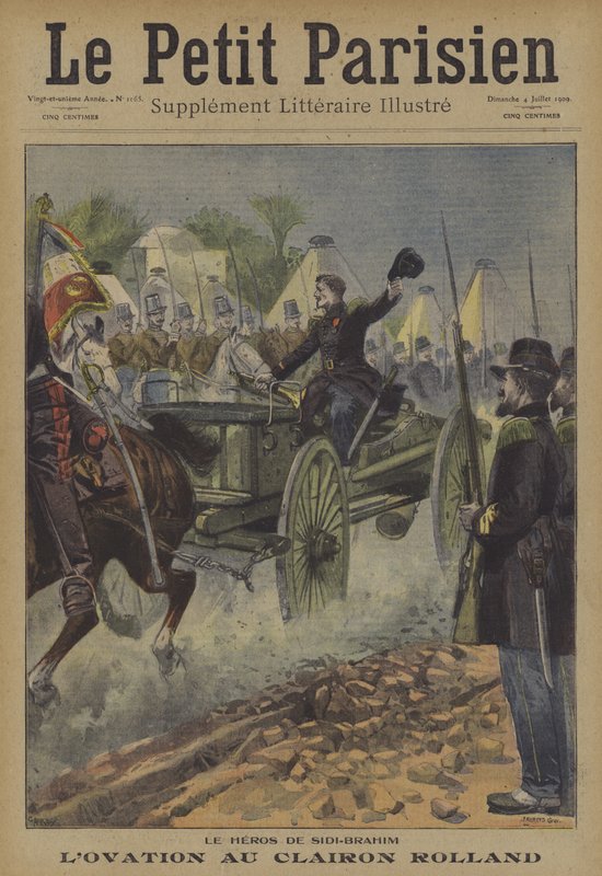 Ovation för bugler Rolland, hjälten i slaget vid Sidi Brahim, Algeriet, 1845 av Carrey