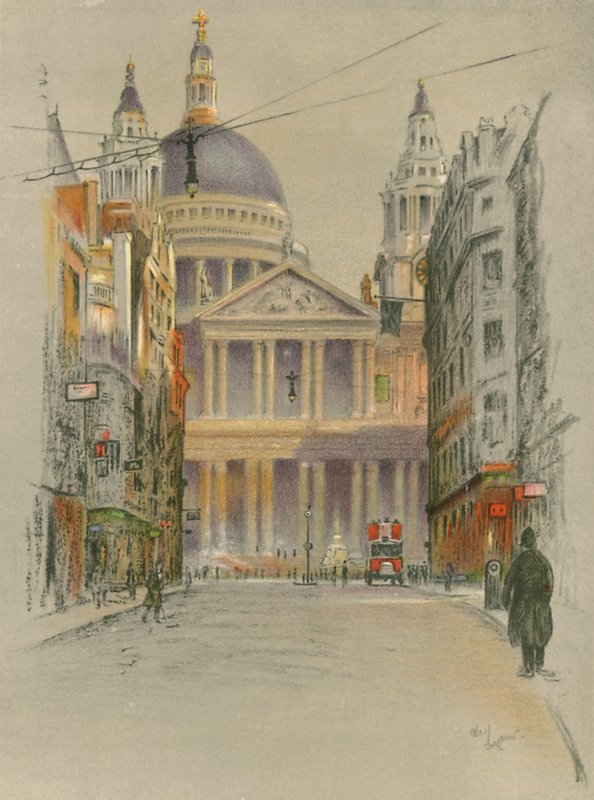 St Pauls katedral av Cecil Charles Windsor Aldin