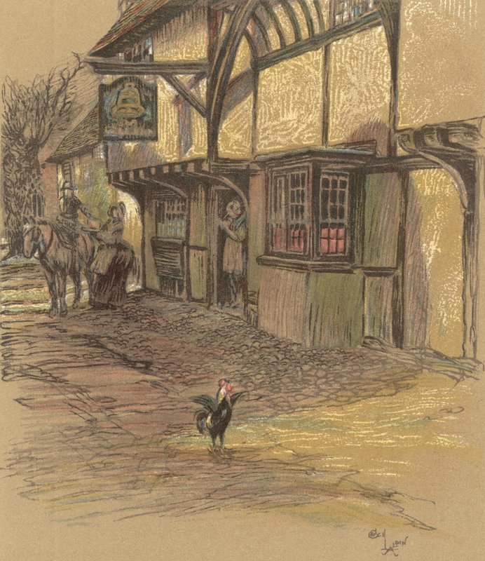 The Bell Inn, Waltham St Lawrence av Cecil Charles Windsor Aldin
