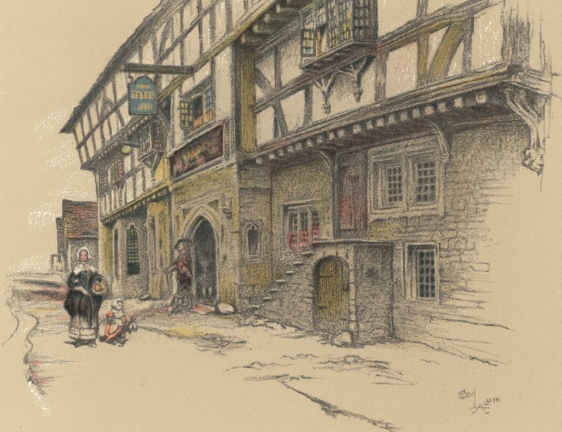 The George Inn, Norton St Philip av Cecil Charles Windsor Aldin