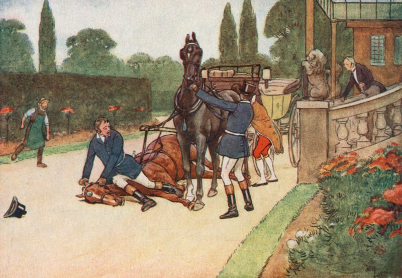 York satte sig genast platt på hennes huvud för att förhindra att hon kämpar av Cecil Charles Windsor Aldin