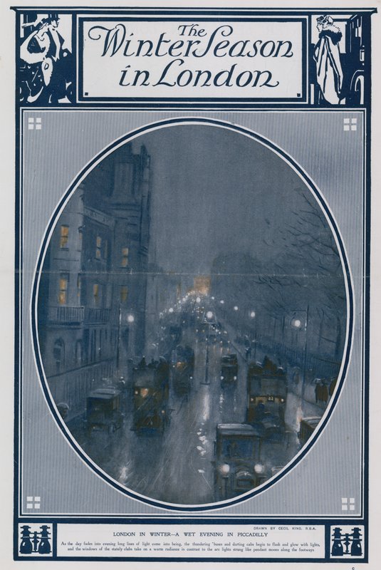 London in Winter - en blöt kväll i Piccadilly av Cecil King