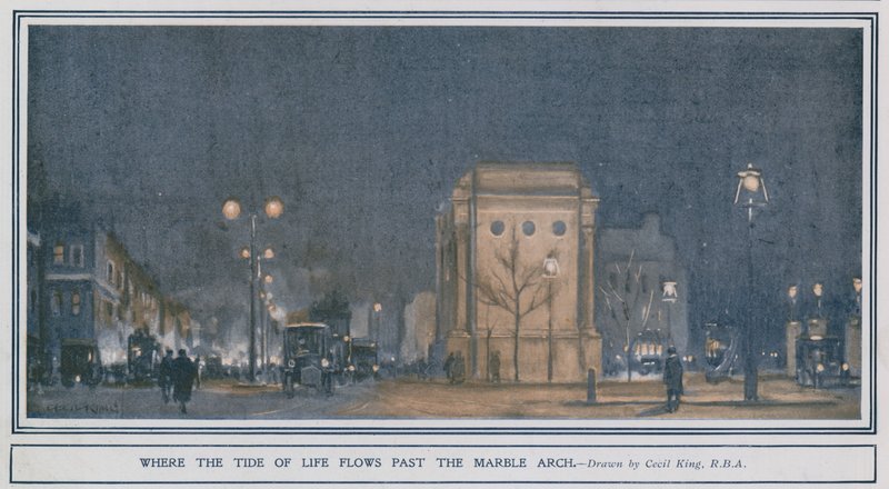 Där livets strömmar passerar förbi Marble Arch av Cecil King