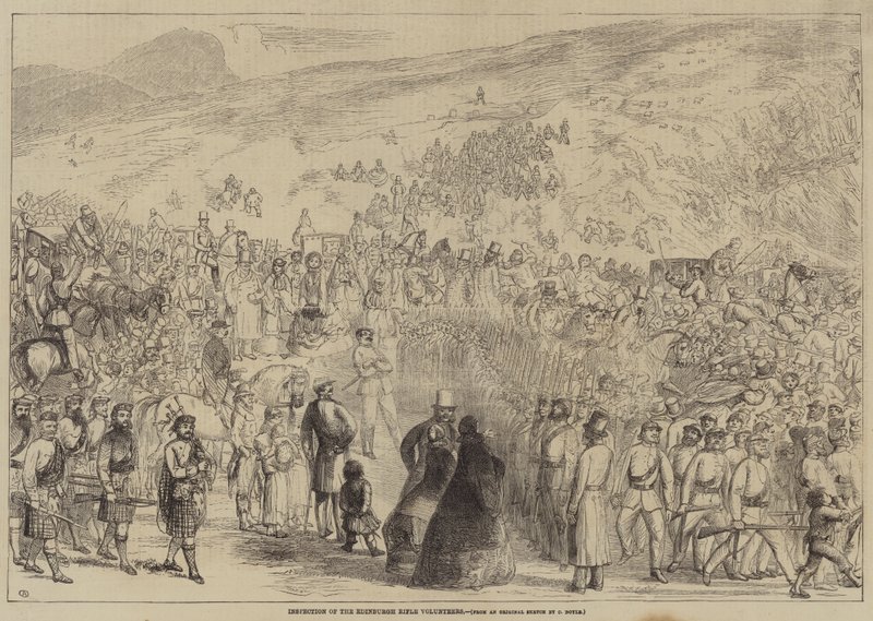 Inspektion av Edinburgh Rifle Volunteers av Charles Altamont Doyle