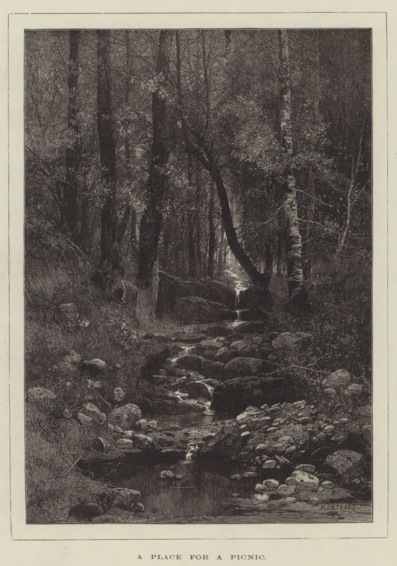 En plats för en picknick av Charles Auguste Loye