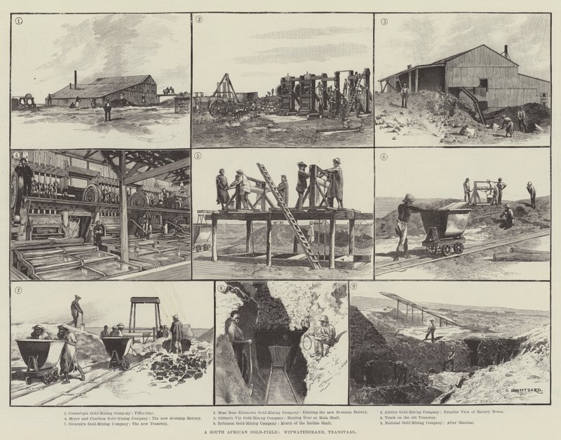 Ett sydafrikanskt guldfält, Witwatersrand, Transvaal av Charles Auguste Loye