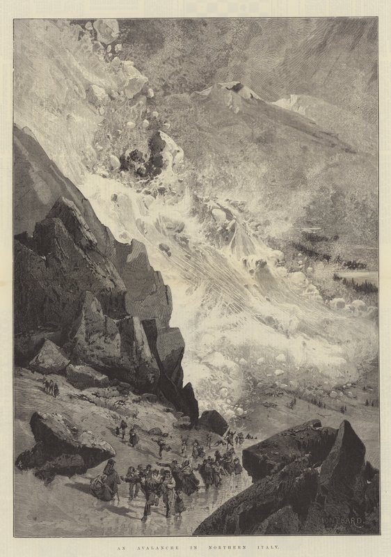 En lavin i norra Italien av Charles Auguste Loye