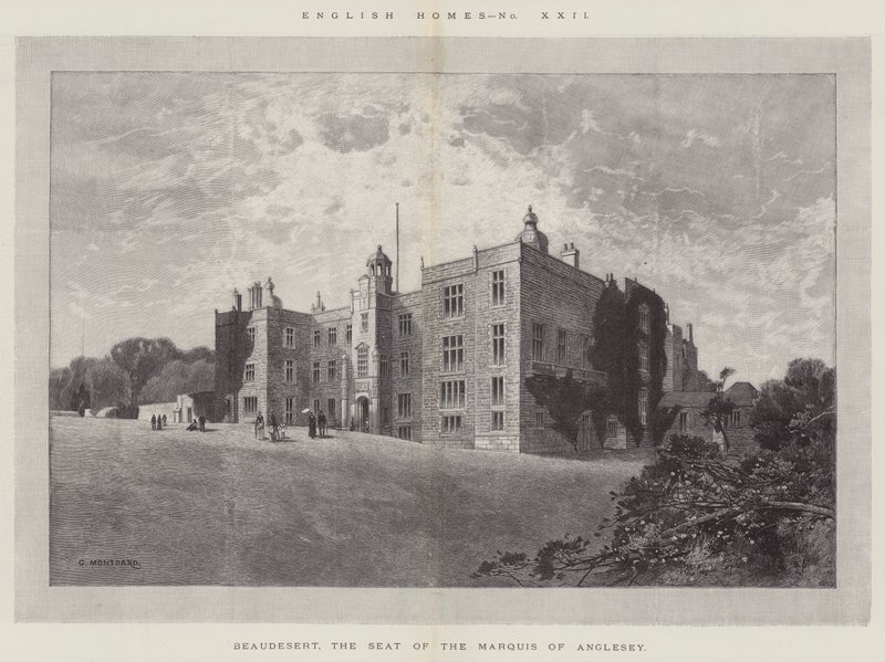 Beaudesert, säte för markisen av Anglesey av Charles Auguste Loye