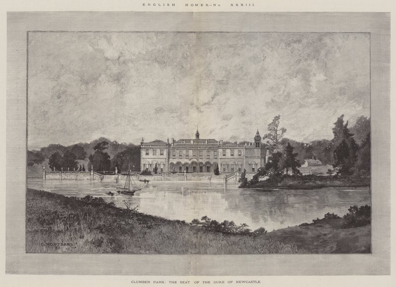 Clumber Park, säte för hertigen av Newcastle av Charles Auguste Loye