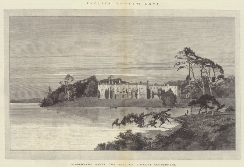 Combermere Abbey, säte för Viscount Combermere av Charles Auguste Loye