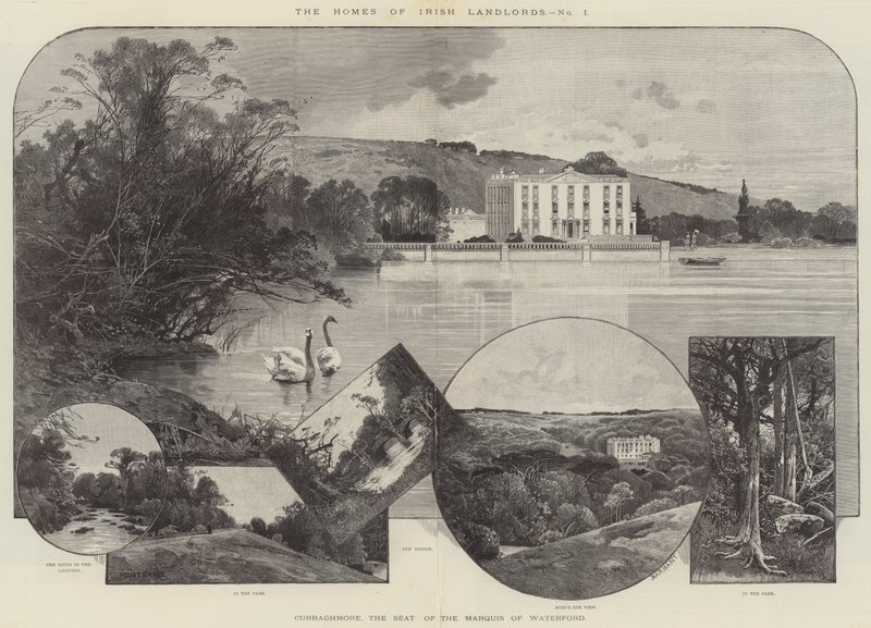 Curraghmore, säte för markisen av Waterford av Charles Auguste Loye