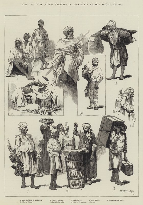 Egypten som det är, Street Sketches in Alexandria av Charles Auguste Loye