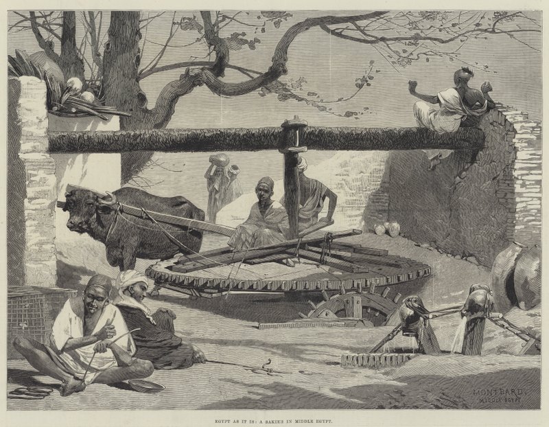 Egypten som det är, en Sakieh i Mellan-Egypten av Charles Auguste Loye