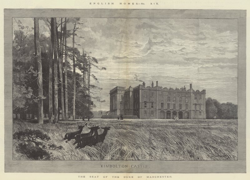 Kimbolton Castle, säte för hertigen av Manchester av Charles Auguste Loye