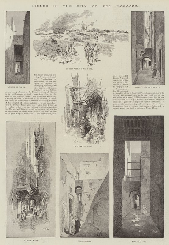 Scener i staden Fez, Marocko av Charles Auguste Loye