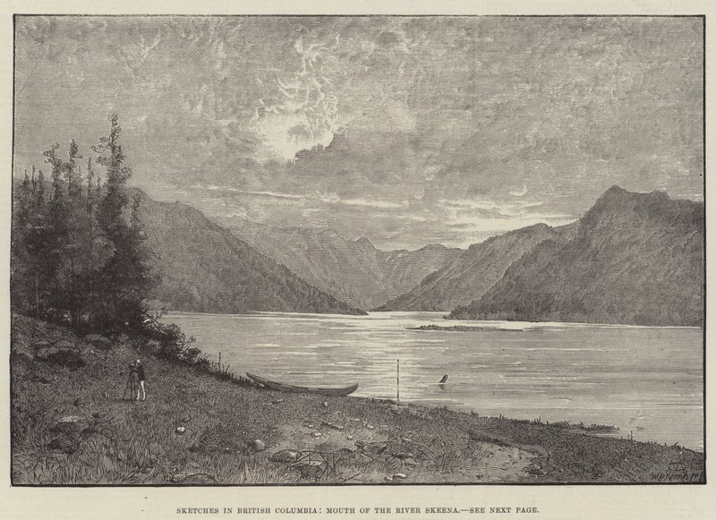 Skisser i British Columbia, Mynningen av floden Skeena av Charles Auguste Loye