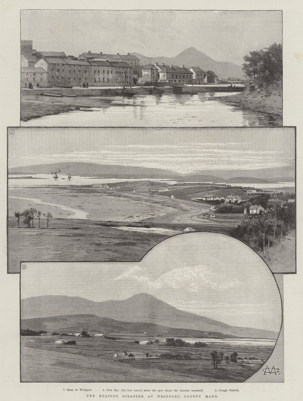 Båtkatastrofen i Westport, länet Mayo av Charles Auguste Loye