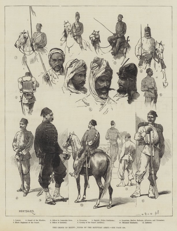 Krisen i Egypten, typer av den egyptiska armén av Charles Auguste Loye
