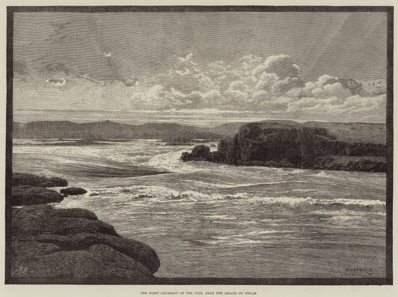 Nilens första katarakt, nära ön Philae av Charles Auguste Loye