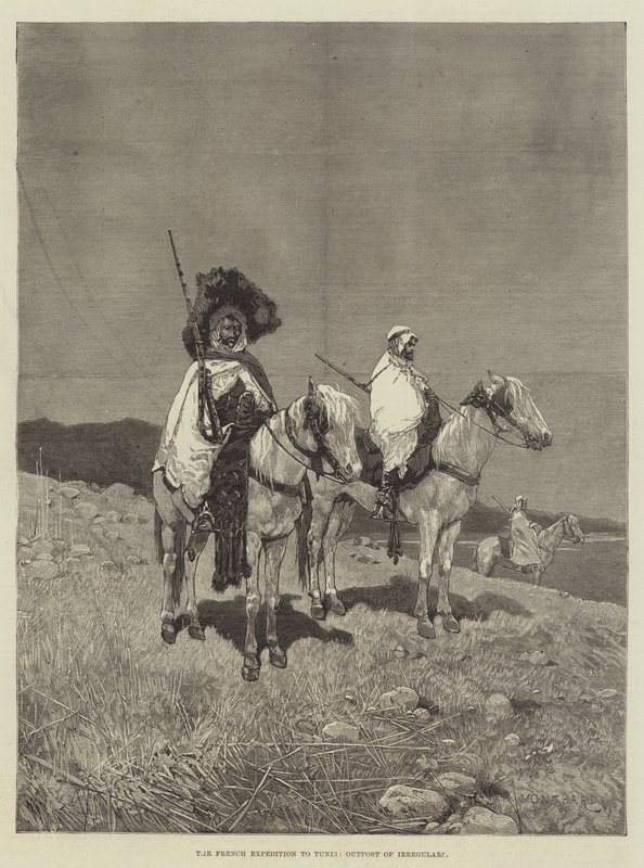 Den franska expeditionen till Tunis, utpost för irreguljära soldater av Charles Auguste Loye