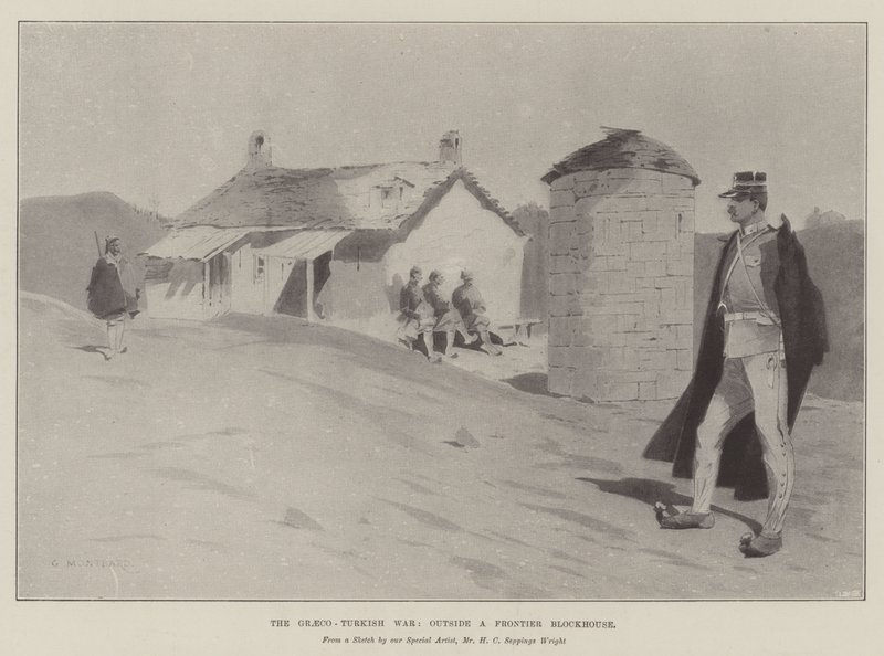 Det grekisk-turkiska kriget, utanför ett gränsblockhus av Charles Auguste Loye