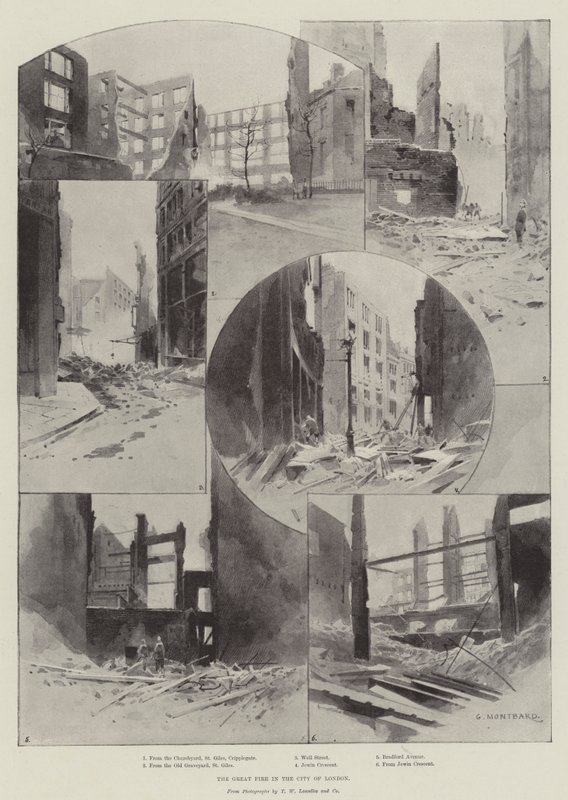 Den stora branden i London av Charles Auguste Loye
