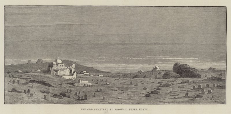 Den gamla kyrkogården i Assouan, övre Egypten av Charles Auguste Loye
